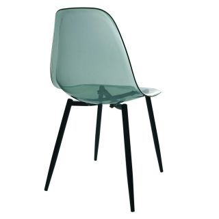 Lot de 4 Chaises scandinave transparentes et pieds en métal - Vert