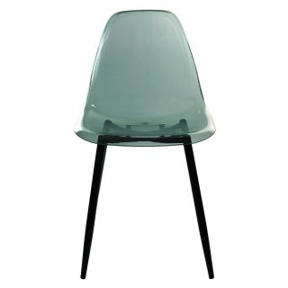 Lot de 4 Chaises scandinave transparentes et pieds en métal - Vert