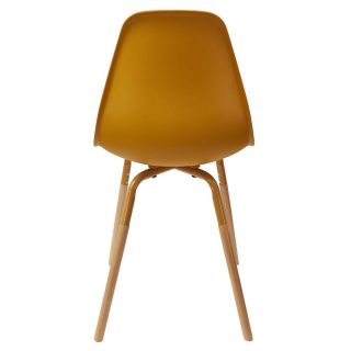 Lot de 4 Chaises scandinave Phenix en polypropylène et métal - Jaune Moutarde