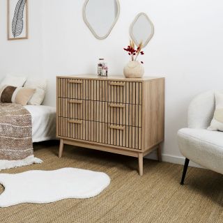 Commode 3 tiroirs Saulk en bois - Marron