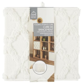 Lot de 2 cubes de rangement pliable losange - 30 x 30 cm - Beige