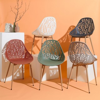 Lot de 4 chaises d'extérieur Calvi en polypropylène - Terracotta